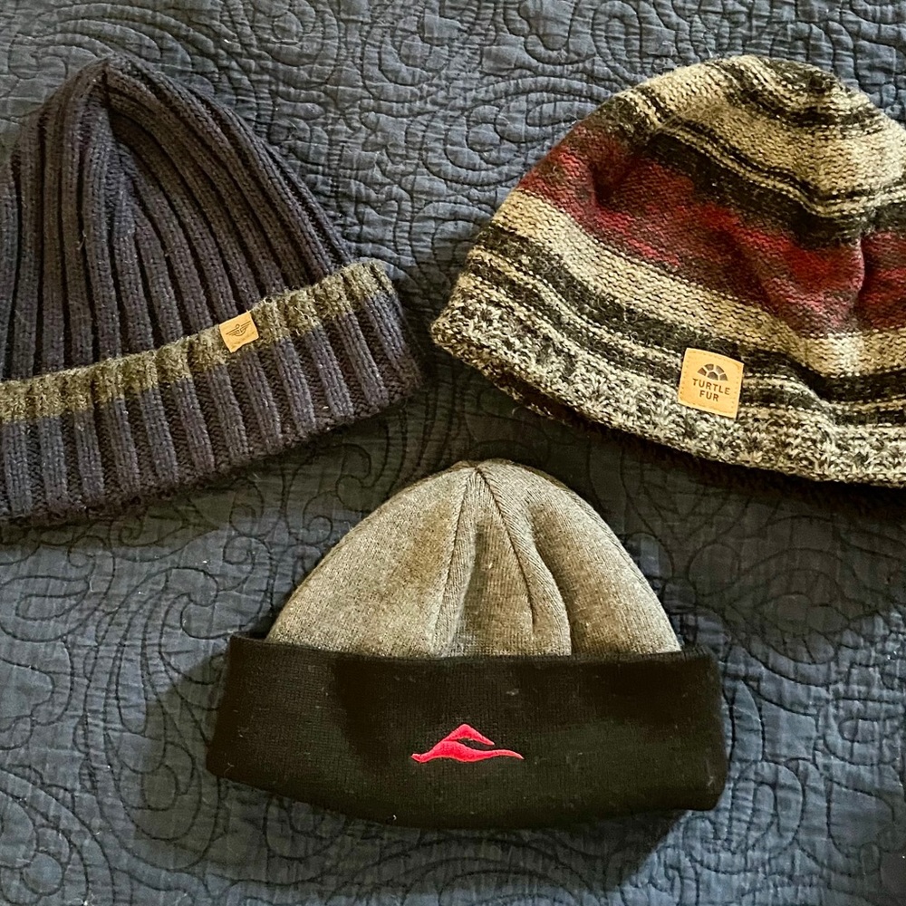 Lot of 3 Stylish Beanie Hats Dockers/Turtle Fur/Cheetah